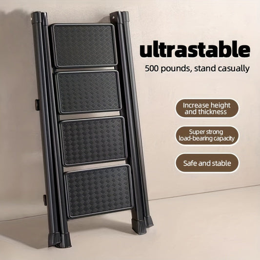 Metal Step Ladder with 4-Step Storage Rack-1