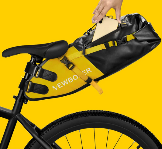 Waterproof 13L Bike Saddle Bag Foldable Rear Tail Trunk Yellow-1