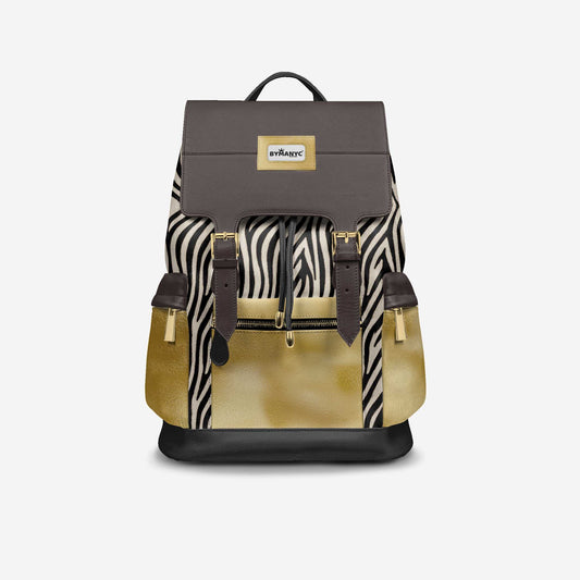 Luxury Vegan Backpack GOLD SAFARI – BYMANYC ® New York Made in Italy-1