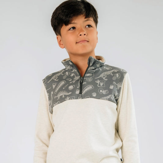Youth Bamboo Fleece Half Zip — Last Call-0