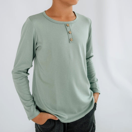 Youth Bamboo Henley Long-Sleeve Shirt — Last Call-0