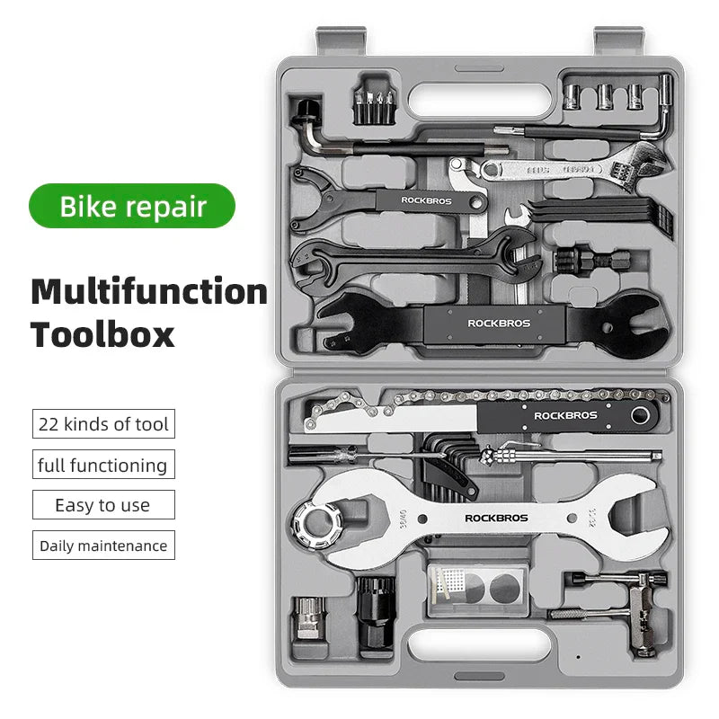 44-in-1 Bicycle Repair Tool Kit Maintenance Set Grey-1