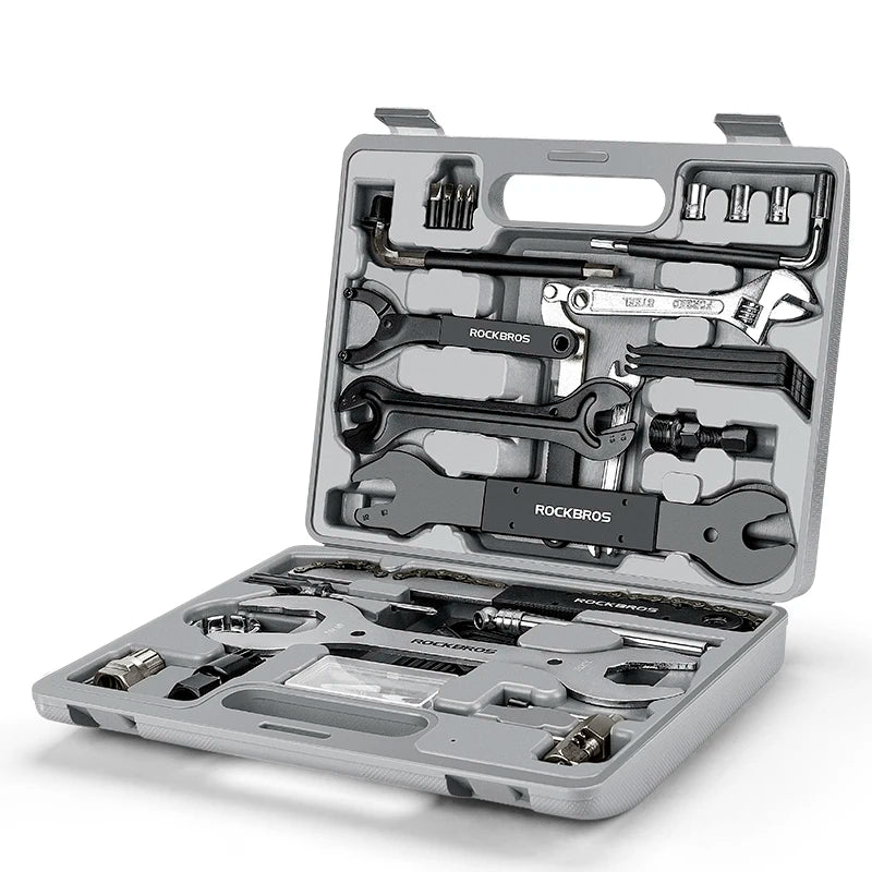 44-in-1 Bicycle Repair Tool Kit Maintenance Set Grey-0
