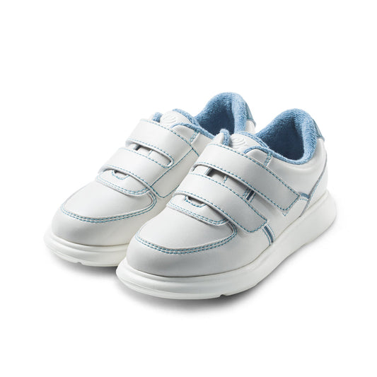 Azure Blue Kids Lightweight Fleece Lined Sneakers, Waterproof and Versatile Fall Winter Boots.-1