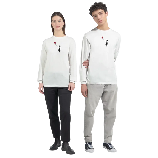 Banksy The Girl with a Red Balloon Artwork Long Sleeve Shirt-1