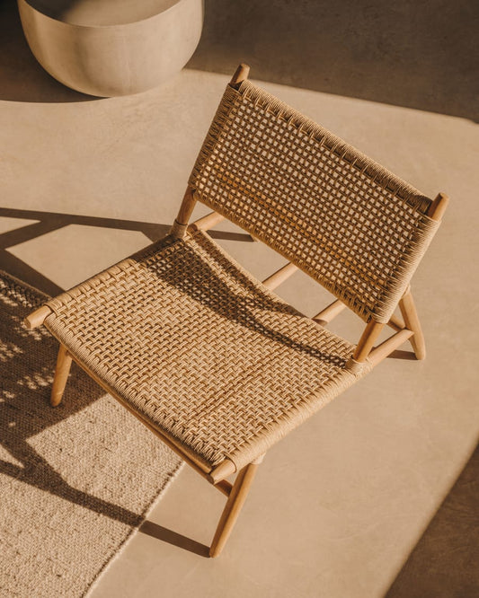 Benny Modern Rattan Lounge Chair Handwoven Outdoor Indoor Weatherproof-1