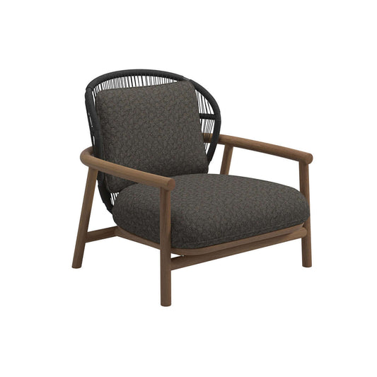 Billy Low-Back Lounge Chair Solid Teak & Olefin Rope Outdoor Sofa Furniture-0