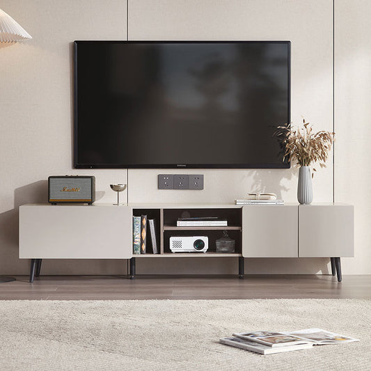 Mid Century Taupe TV Console Storage Unit-0