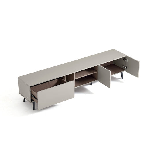 Mid Century Taupe TV Console Storage Unit-1