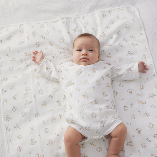Waterproof White Baby Changing Mat with Cute Rabbit Design Newborn Diapers-1