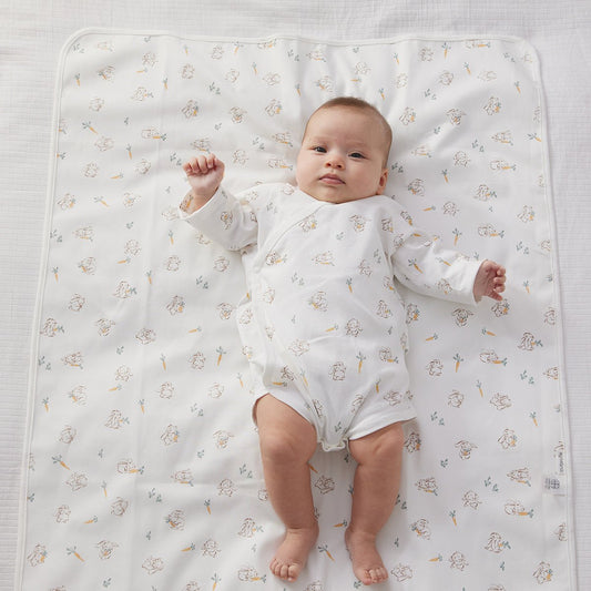 Waterproof White Baby Changing Mat with Cute Rabbit Design Newborn Diapers-0