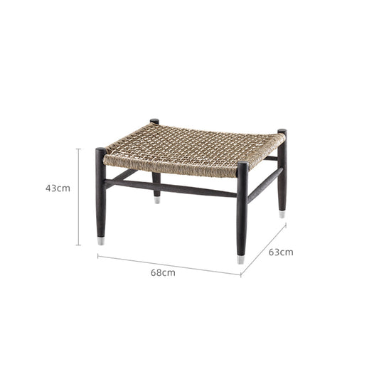 Delhi Textured Rattan Ottoman-1