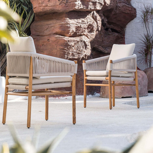 Solid Teak Wood Etimoe Dining Chair Outdoor with Ergonomic Seating-1
