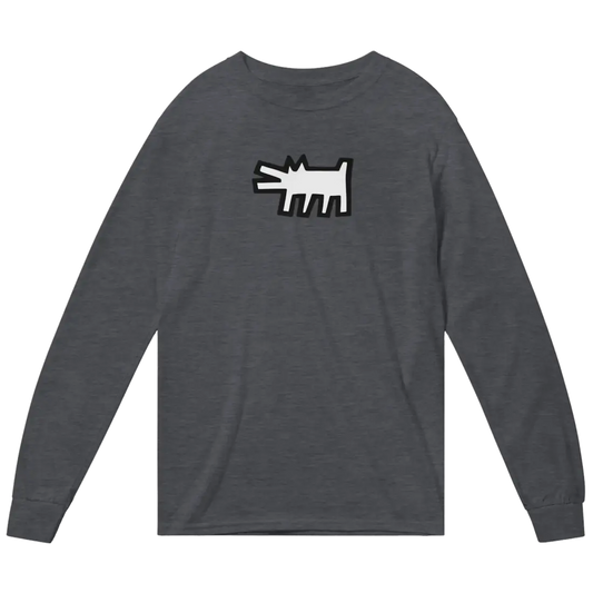 Haring's The Barking Dog Icon 1990 Street Art Long Sleeve Tee-0