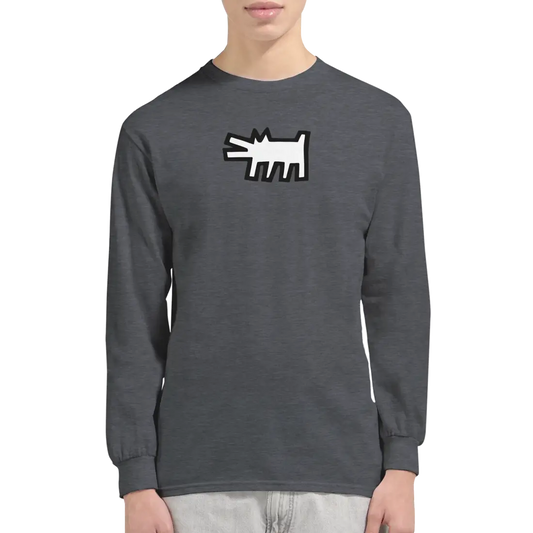 Haring's The Barking Dog Icon 1990 Street Art Long Sleeve Tee-1