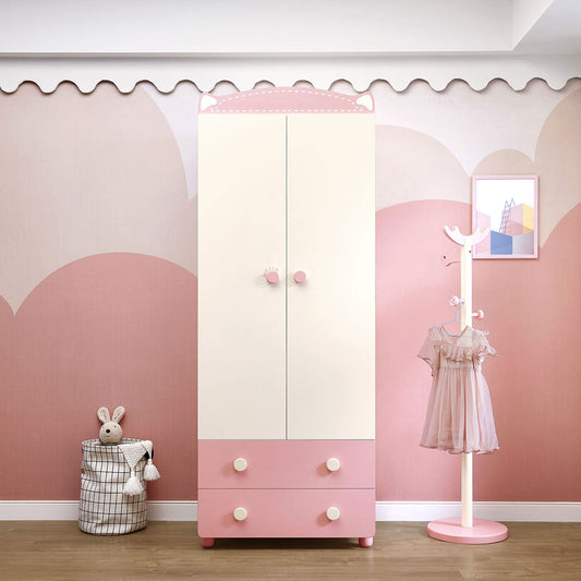 Kitty Cat Pink 2 Door Kids Wardrobe-0