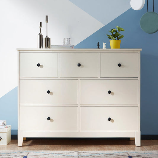Minimalist 7 Drawer Storage Cabinet in Cream Finish-0