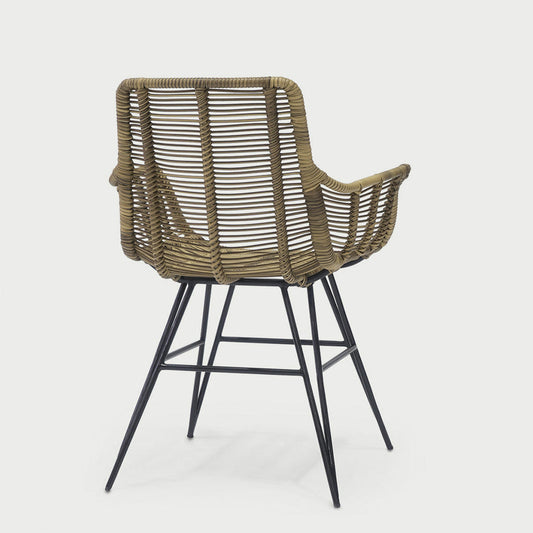 Rattan Armchair with Powder-Coated Aluminum Frame & Water Resistant Wicker-1