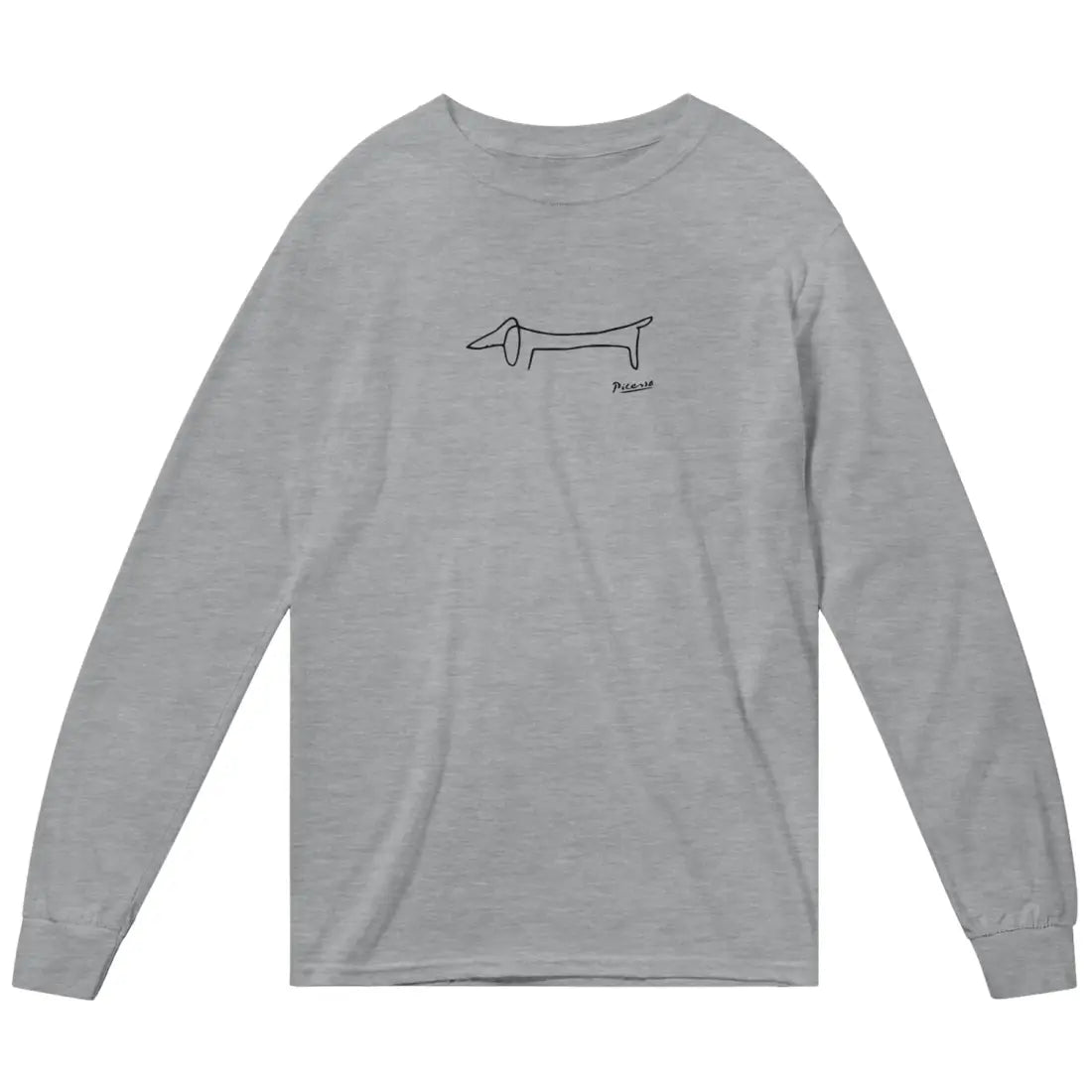 Pablo Picasso Dachshund Dog (Lump) Art Long Sleeve Shirt-3