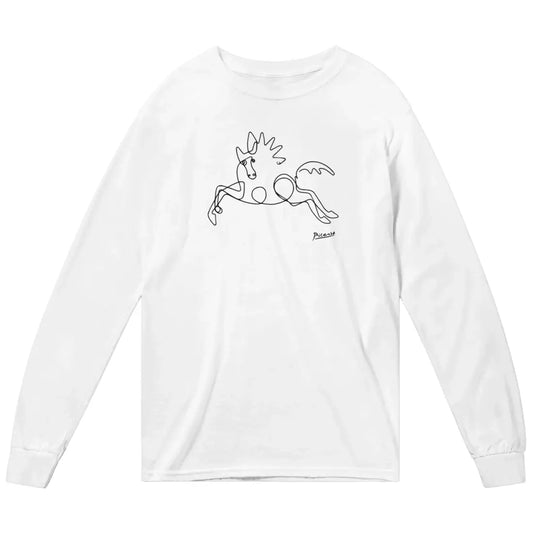 Pablo Picasso Horse Line Art Long Sleeve Shirt-0