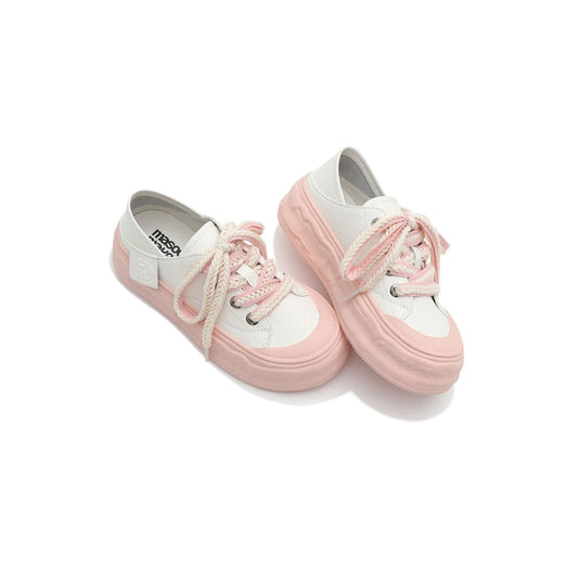 Platform Sneakers with Textured Laces-1