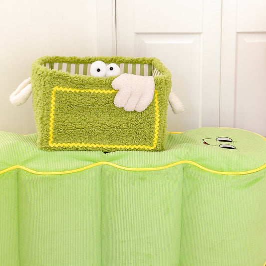 Quirky Monster Striped Storage Basket-0