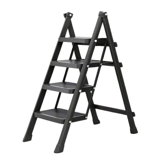 Metal Step Ladder with 4-Step Storage Rack-0