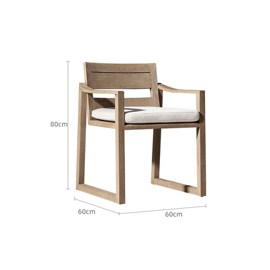 Sebastian Teak Outdoor Patio Armchair with Adjustable Backrest-1
