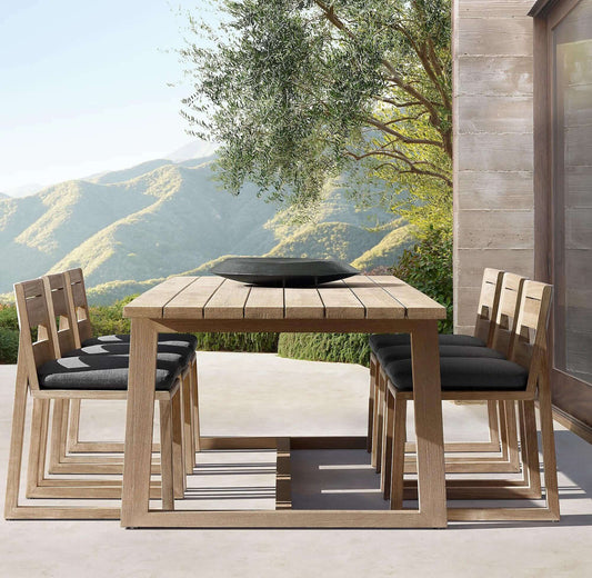 Sebastian Teak Dining Chair with Rot-Resistant Frame and Quick-Dry Foam Cushions-0