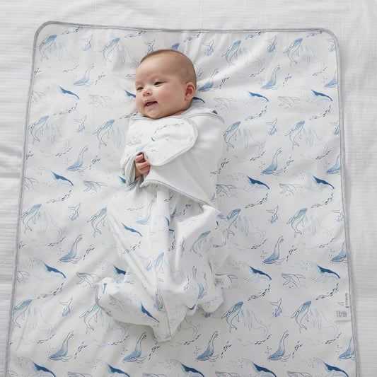 Waterproof Whale Changing Mat for Newborn Babies White Color-0