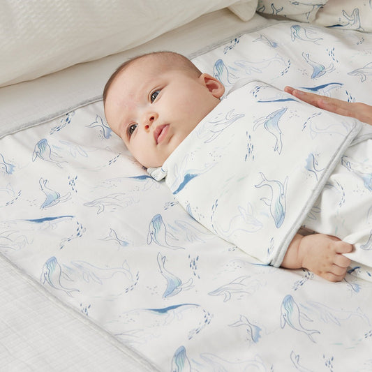 Waterproof Whale Changing Mat for Newborn Babies White Color-1