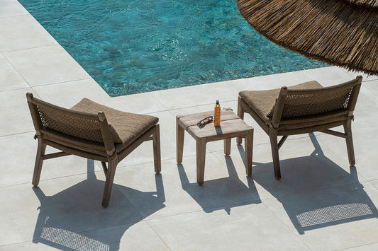 Teak Lounge Chair - Solid Wood & Quick Dry Cushions-1